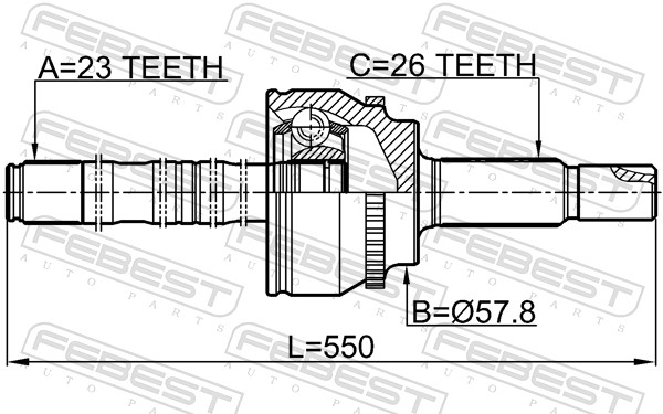 FEBEST Ledsæt, drivaksel 0114-ZZT251A48LH foraksel for TOYOTA