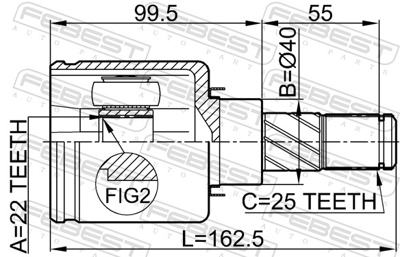FEBEST Ledsæt, drivaksel 0211b10atrh højre foraksel for SAMSUNG NISSAN