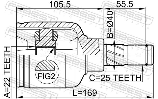 FEBEST Ledsæt, drivaksel 0211ep16 foraksel for NISSAN