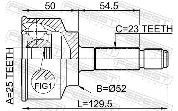 FEBEST Ledsæt, drivaksel 0310047 foraksel for HONDA