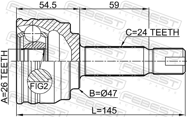 FEBEST Ledsæt, drivaksel 0410a13 foraksel for MITSUBISHI