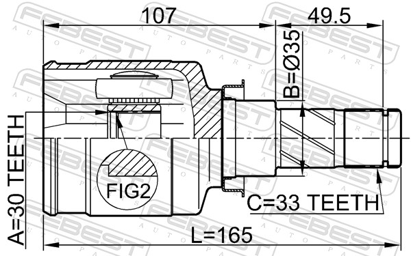 FEBEST Ledsæt, drivaksel 0411cy2mt foraksel for MITSUBISHI
