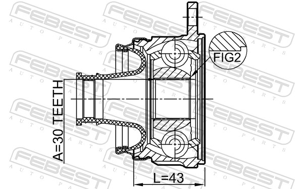 FEBEST Ledsæt, drivaksel 0411kb4sha gearkasse-monteret for MITSUBISHI