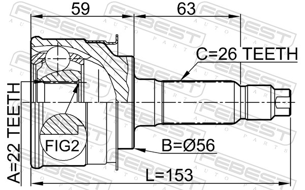 FEBEST Ledsæt, drivaksel 0510-009 foraksel for MAZDA HYUNDAI