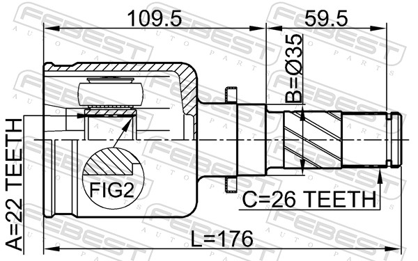 FEBEST Ledsæt, drivaksel 0511m316atlh venstre foraksel for MAZDA