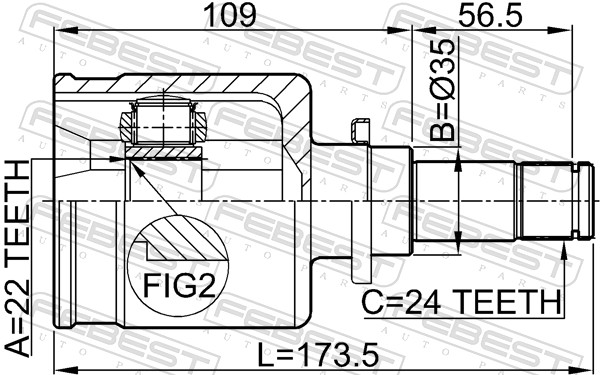 FEBEST Ledsæt, drivaksel 0511m316mtlh venstre foraksel for MAZDA