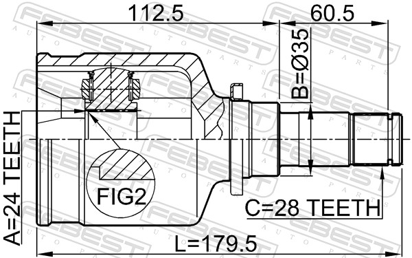 FEBEST Ledsæt, drivaksel 0511m320mtlh venstre foraksel for MAZDA