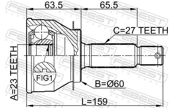 FEBEST Ledsæt, drivaksel 1210006 foraksel for MITSUBISHI HYUNDAI