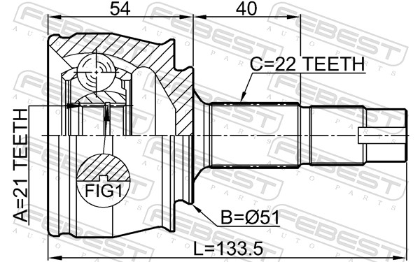 FEBEST Ledsæt, drivaksel 1810z12 foraksel for OPEL ALFAROME/FIAT/LANCI GENERAL MOTORS