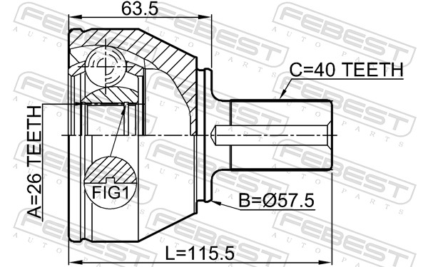 FEBEST Ledsæt, drivaksel 2110ca223 foraksel for FORD VOLVO