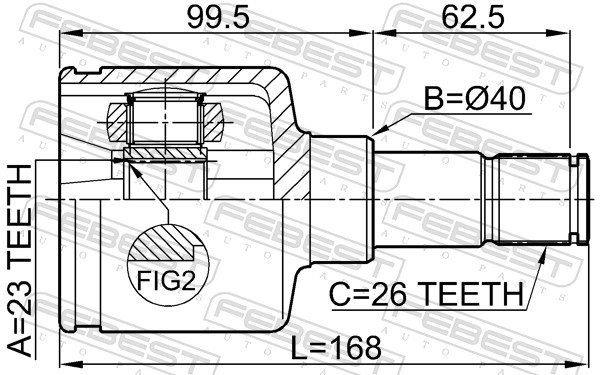 FEBEST Ledsæt, drivaksel 2111cb420lh venstre foraksel for FORD VOLVO