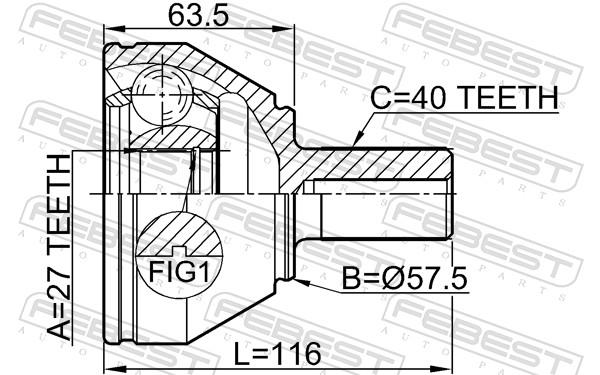 FEBEST Ledsæt, drivaksel 2910fliif foraksel for FORD VOLVO LAND ROVER