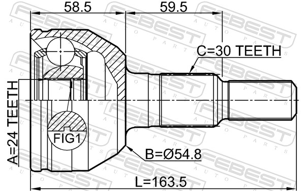 FEBEST Ledsæt, drivaksel 3210srx foraksel for GENERAL MOTORS