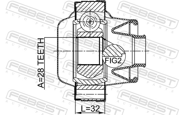 FEBEST Led, kardanaksel 0211s51sha for MERCEDES-BENZ NISSAN