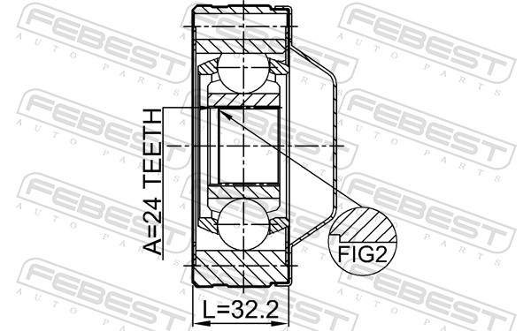 FEBEST Led, kardanaksel 1211tersha for HYUNDAI