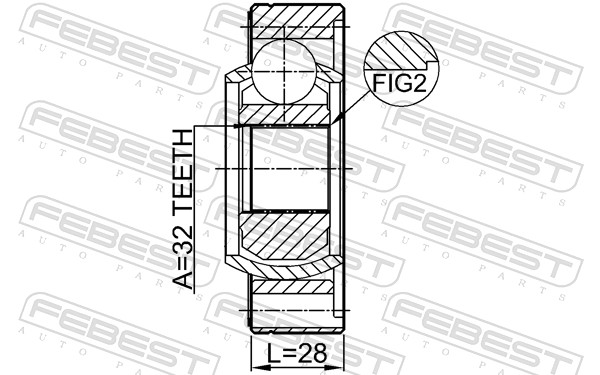 FEBEST Led, kardanaksel 1911e46sha for BMW