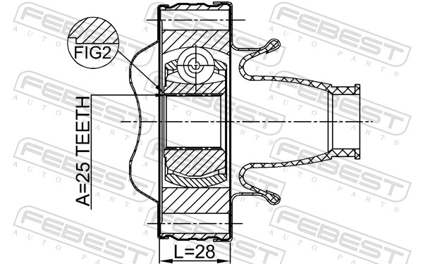 FEBEST Led, kardanaksel 2011grchsha for CHRYSLER FORD VAG ALFAROME/FIAT/LANCI