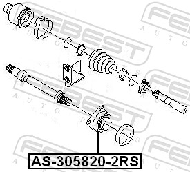 FEBEST Leje, drivaksel as3058202rs for FORD