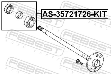 FEBEST Leje, drivaksel as35721726kit for TOYOTA