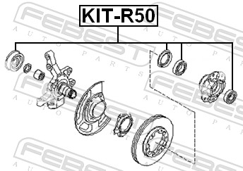FEBEST Hjullejesæt KIT-R50 foraksel for FORD NISSAN