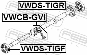 FEBEST Ophængning, drivaksel VWCB-GVI for VAG