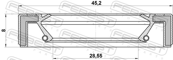 FEBEST Akseltætningsring, drivaksel 95GAY-30450808X for NISSAN TOYOTA