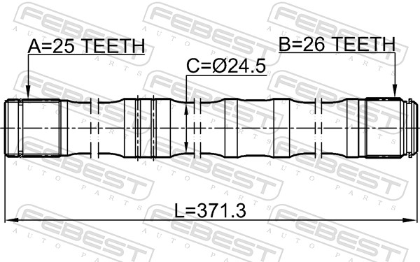 FEBEST Drivaksel 0112azt251lh venstre foraksel for TOYOTA