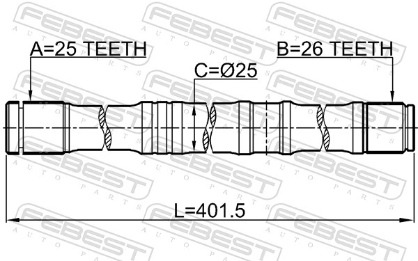FEBEST Drivaksel 0112azt250lh venstre foraksel for TOYOTA