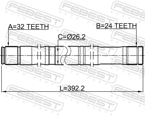 FEBEST Drivaksel 0112cdt220rh højre foraksel for TOYOTA