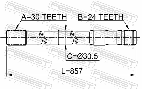 FEBEST Drivaksel 0112lc80lh venstre foraksel for TOYOTA