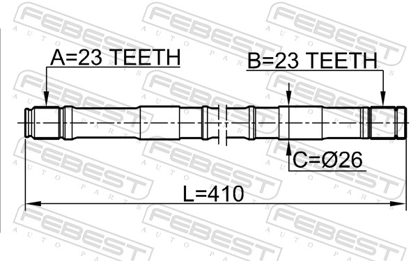 FEBEST Drivaksel 0212b14lh venstre foraksel for NISSAN