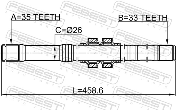 FEBEST Drivaksel 0212j10lh venstre foraksel for NISSAN