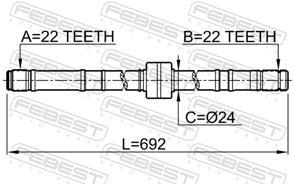 FEBEST Drivaksel 0212p10rh højre foraksel for NISSAN