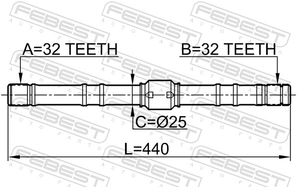 FEBEST Drivaksel 0212sr20rh højre foraksel for NISSAN