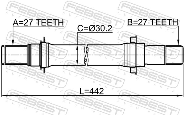 FEBEST Drivaksel 0312-CL7ATRH højre foraksel for HONDA