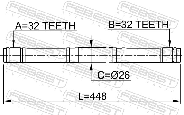 FEBEST Drivaksel 0312rd1rh højre foraksel for HONDA