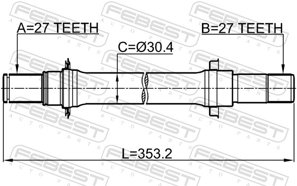 FEBEST Drivaksel 0312hrvmtlh venstre foraksel for HONDA