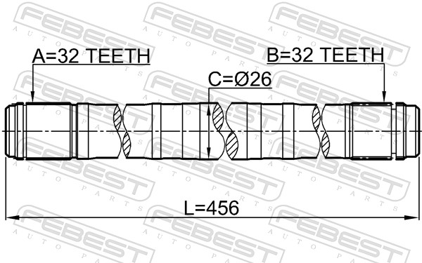 FEBEST Drivaksel 0312rd1lh venstre foraksel for HONDA
