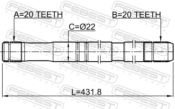 FEBEST Drivaksel 0712-RM413LH venstre foraksel for SUZUKI