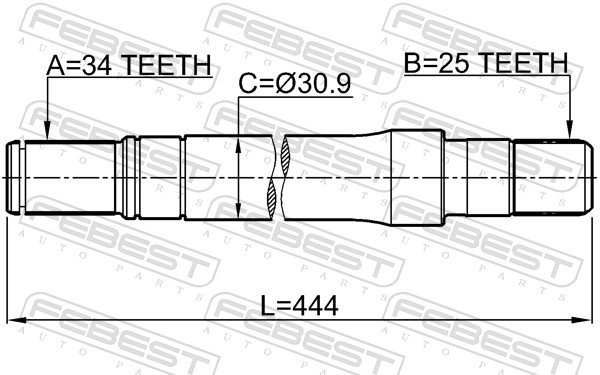 FEBEST Drivaksel 1812-A17DTRH højre foraksel for OPEL GENERAL MOTORS