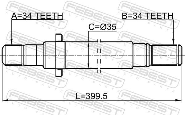 FEBEST Drivaksel 1812-ZAFCRH højre foraksel for OPEL GENERAL MOTORS