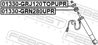 FEBEST Distancerør, Støddæmper 01330-GRN280UPR for TOYOTA