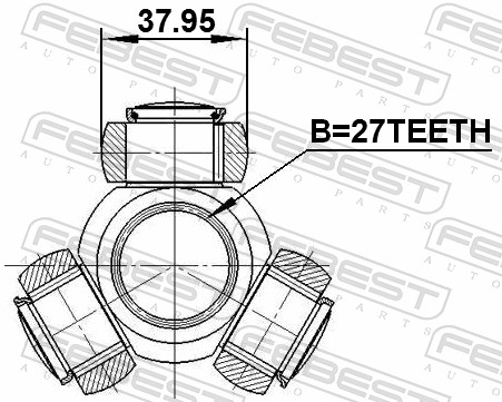 FEBEST Tripodeled, drivaksel 1616221 for MERCEDES-BENZ