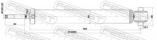 FEBEST Støddæmper 01650964r bagaksel for TOYOTA