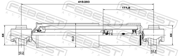 FEBEST Støddæmper 01650975r bagaksel for TOYOTA