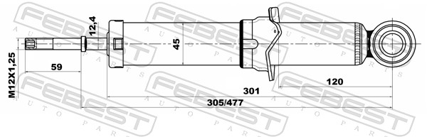 FEBEST Støddæmper 01658183r bagaksel for BYD GEELY TOYOTA LIFAN