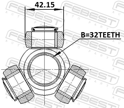 FEBEST Tripodeled, drivaksel 0116asv50 for MAZDA HONDA NISSAN TOYOTA