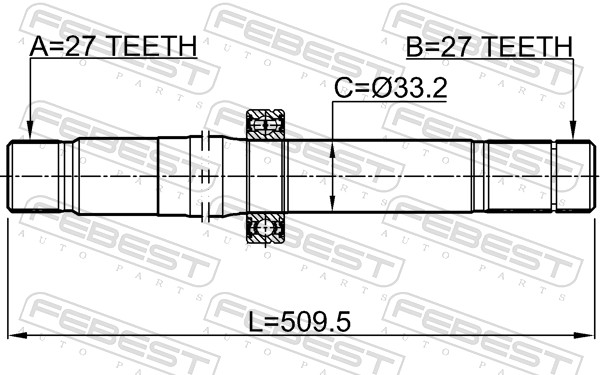 FEBEST Drivaksel 1612-222 venstre foraksel for MERCEDES-BENZ