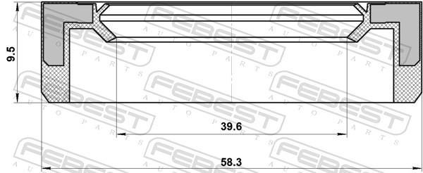 FEBEST Akseltætningsring, drivaksel 95BAS-41581010X for ALFAROME/FIAT/LANCI SUZUKI