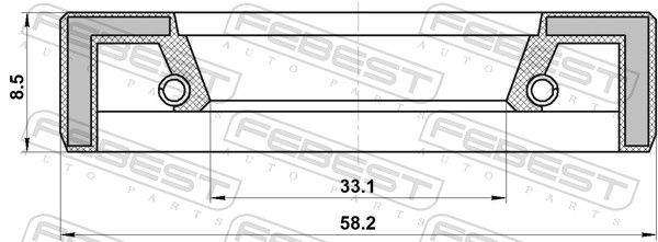 FEBEST Akseltætningsring, drivaksel 95FAS-35580909X for FORD MAZDA MITSUBISHI
